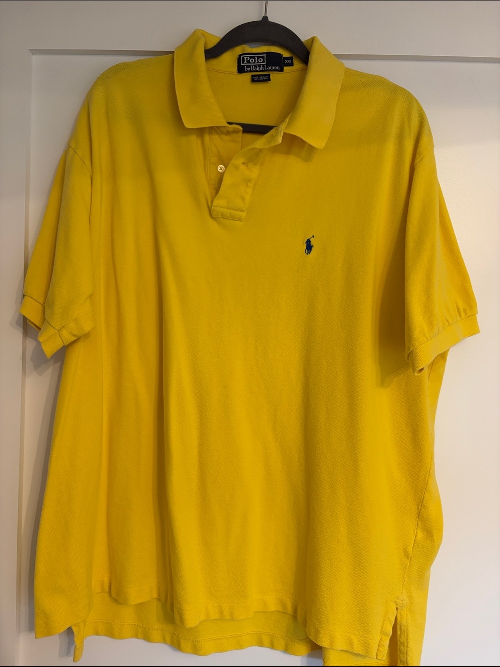 Polo by Ralph Lauren Mens Bright Yellow Polo with Navy Pony